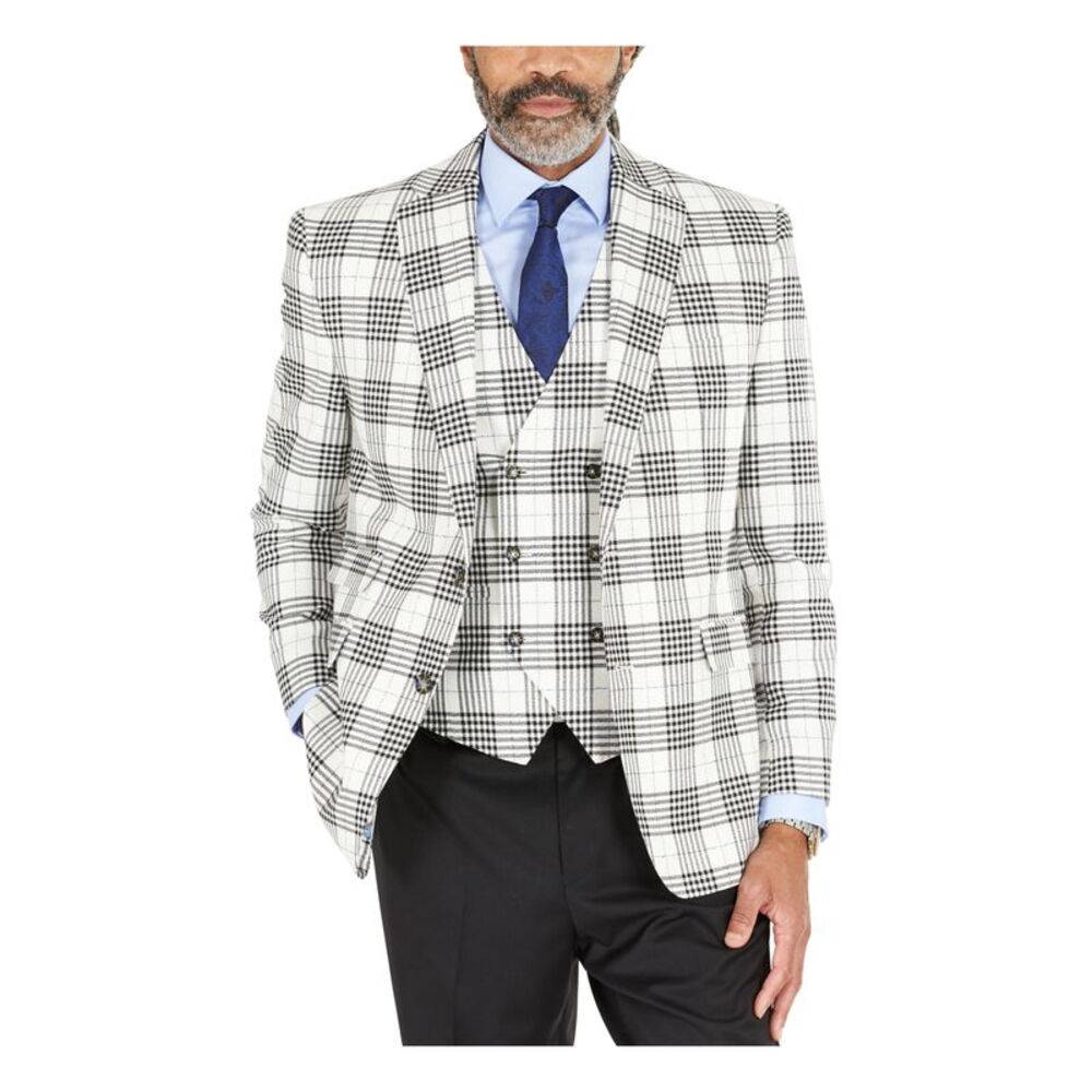 TAYION BY MONTEE HOLLAND Mens White Suit Separate Blazer 36R